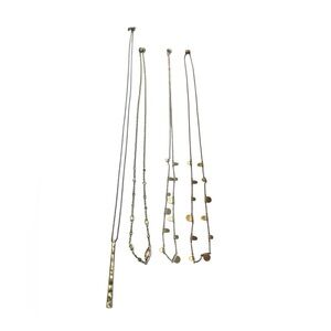 Lot Kendra Scott Silver & Gold Plated (4) Long Layering Necklaces Adjustable
